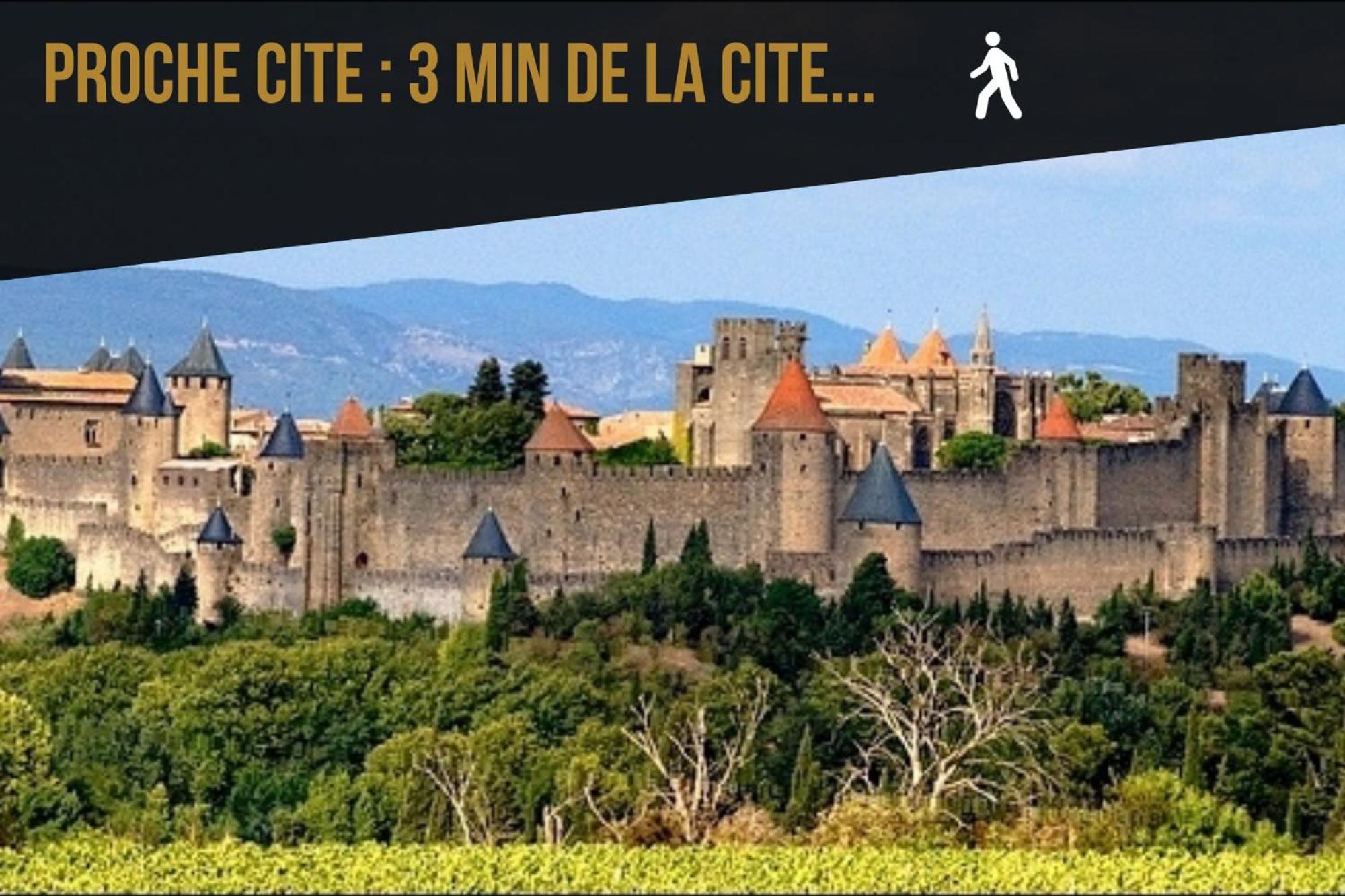 L'Or Vert, Castle View, Private Parking, Air Conditioner, Netflix, 160M From Medieval Town Carcassonne Exterior photo